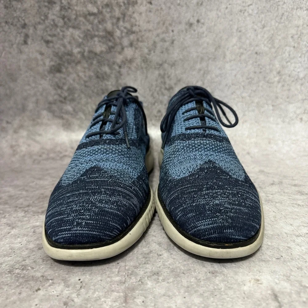 Cole Haan 2.ZEROGRAND Stitchlite Wingtip Mens 10.5M Blue Oxford Shoes C27946